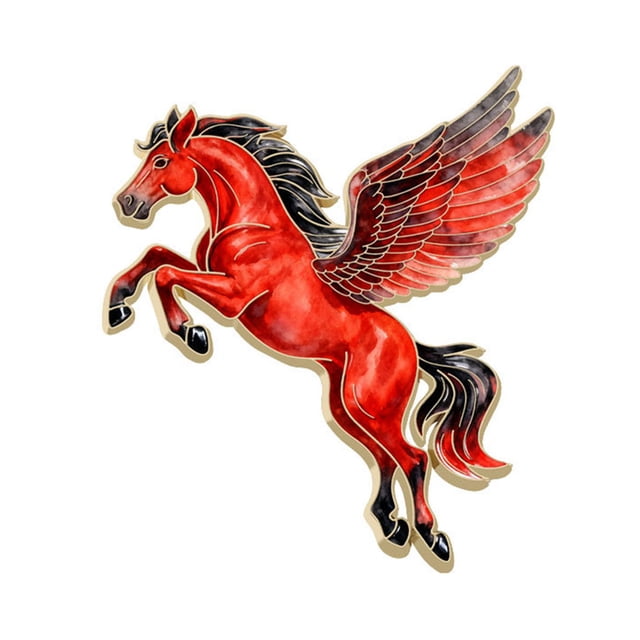 Broche de caballo esmaltado con diseño de caballo volador, insignia del año del caballo, pin del zodiaco, atuendo, bolso, decoración, insignia, regalo