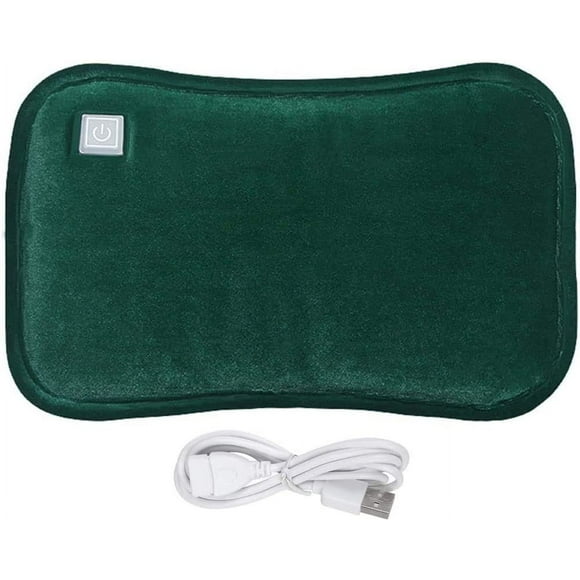 Winter Portable Electric USB Hot Water Bag with Plush Case (Green)