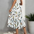 thumbnail image 5 of Weiqiqre Womens Skirts High Waisted Skirt Chiffon Boho Printed Vintage Pockets Swing A-Line Long Skirts, 5 of 5