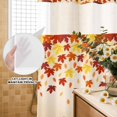 thumbnail image 2 of No Hook Shower Curtain with Built-in Rings - Orange Fall Thanksgiving Pumpkins Washable Waterproof Fabric Bathroom Curtains for Hotel,Rentals, 72 X 72 Inch Long , Maple Leaves Farmhouse, 2 of 9