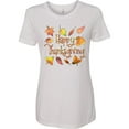 thumbnail image 3 of Inktastic Happy Thanksgiving Fall Leaves in Autumn Colors Women's T-Shirt, 3 of 5
