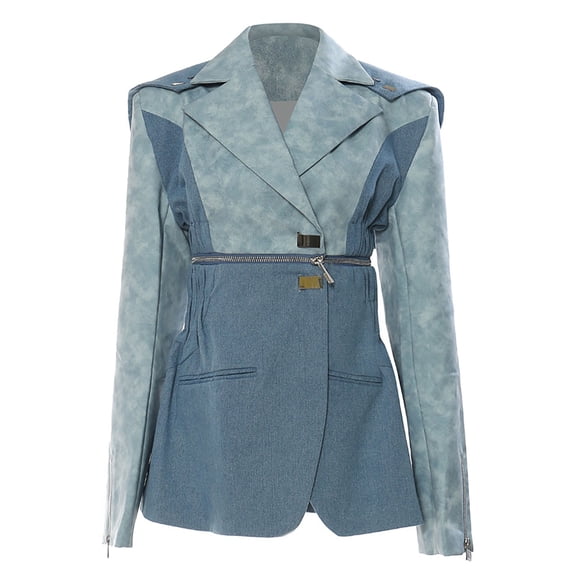 Vedolay Blazer jacket Womens Casual Long Sleeve Open Front Lapel Collar Work Office Blazer Jacket,Blue M