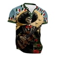 thumbnail image 4 of Mens Polo Graphic De Mexican Theme Printed Plus Size Mens Clothing,Black,2XL, 4 of 4