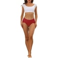 thumbnail image 2 of INSPIRE CHIC Mother's Day Women's Hi-Cut Brief Ribbed High Waist Tummy Control Underwear XL Red, 2 of 4