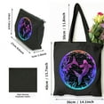 thumbnail image 3 of GOSMITH Colored Fish Portable Tote Bag 2 Pcs Canvas Tote Bags Cute Aesthetic Tote Bags with Zipper Black, 3 of 8