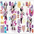 thumbnail image 3 of 33 Piece Kids Pink Purple Girls Minnie Mouse Wall Decals Set, Disney Themed Wall Stickers Peel Stick, Bows Animated Cute Flower Floral Cartoon Animals Butterflies Decorative Graphic Mural, 3 of 4