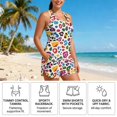 thumbnail image 5 of Xoenoiee Colorful Leopard Print Womens 2026 Plus Size Tankini Swimsuits Rash Guard Athletic Two Piece Swimwear Bathing Suits with Pockets for Women, L, 5 of 7