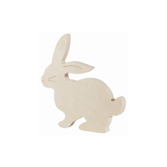 Essentials By Leisure Arts Chunky Shapes Bunny – Unfinished Wood Cutouts for Crafts, DIY Wooden Animal Shapes, Rustic Craft Wood Decor, Painting Projects, and Home Art Supplies
