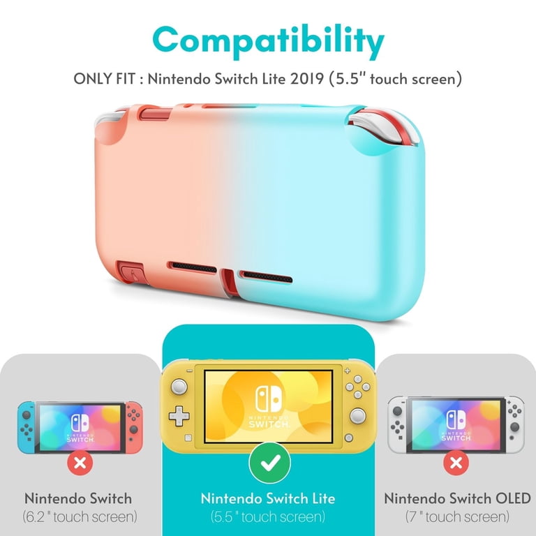 TPU Case for Nintendo Switch Light, Pink Green - Kawaii Full