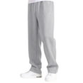 thumbnail image 4 of Men's Wide Leg Baggy Sweatpants - Cotton Open Bottom Joggers with Pockets, Casual Loose Fit Trousers Light Gray S, 4 of 6