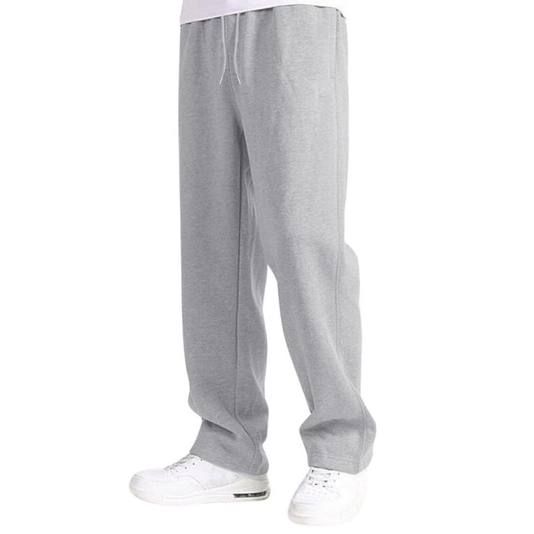 Nisorays Mens Jogging Pants Baggy Casual Solid Color Sweatpants Stretch Elastic Waist Drawstring Sport Pants with Pockets Light Gray XL Walmart