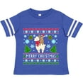 thumbnail image 3 of Inktastic Merry Christmas Sloth and Llama Ugly Sweater Style Boys or Girls Toddler T-Shirt, 3 of 5