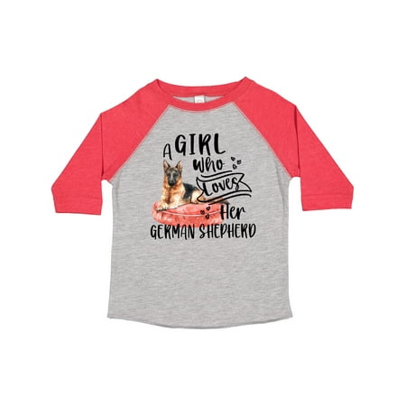 

Inktastic A Girl Who Loves Her German Shepherd Gift Toddler Boy or Toddler Girl T-Shirt