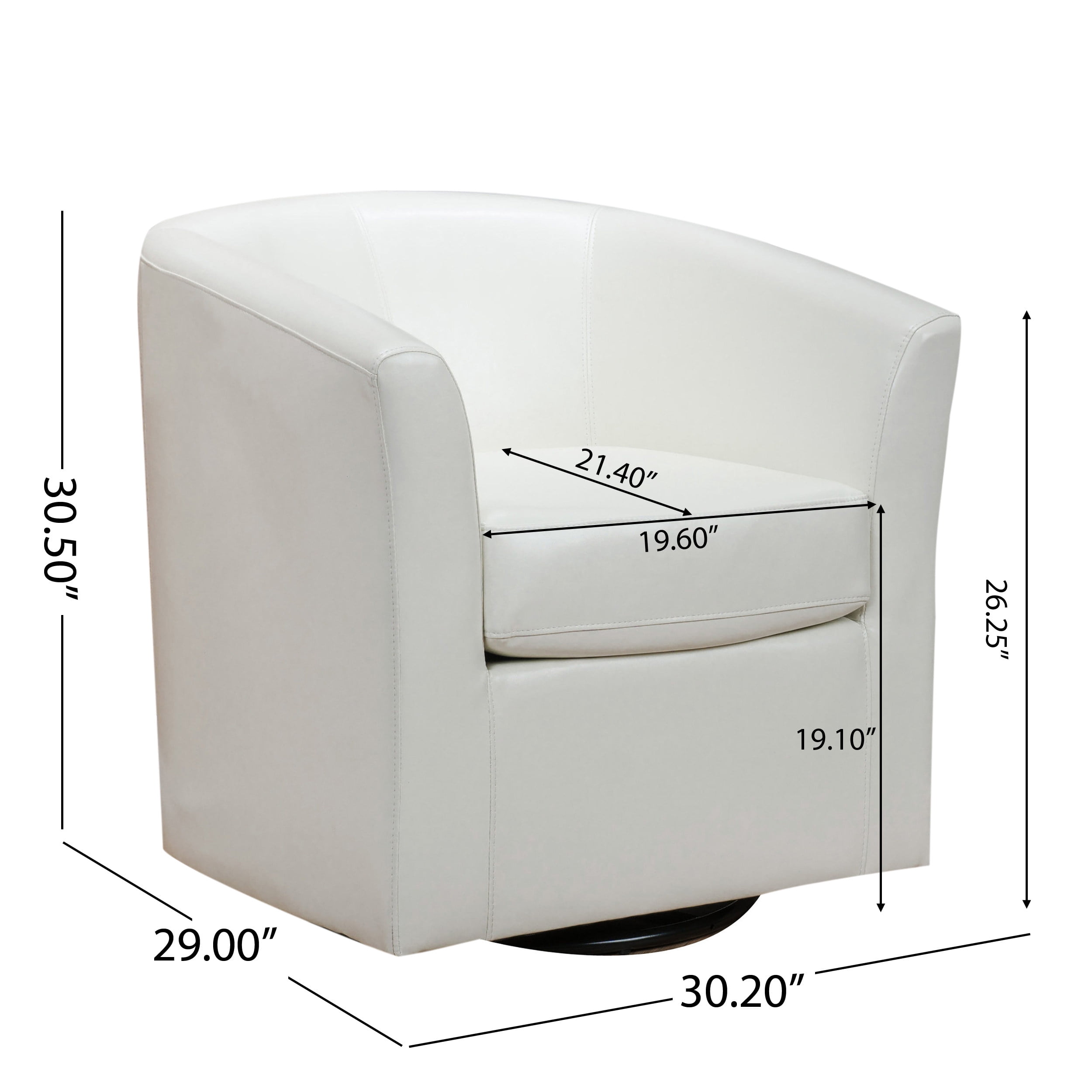 Souta Faux Leather Off-White Swivel Club Chair