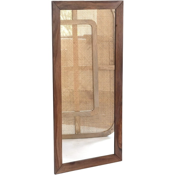 Zen Wall Mirror - Wooden Hanging Wall Mirror - Large