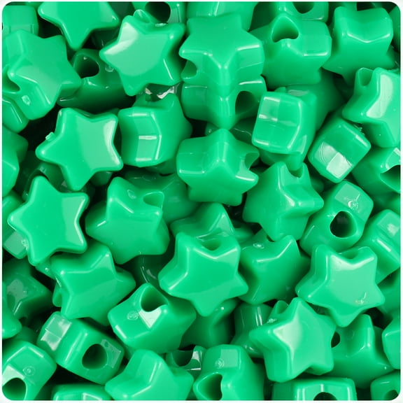 BeadTin Green Opaque 13mm Star Pony Beads (250pcs)