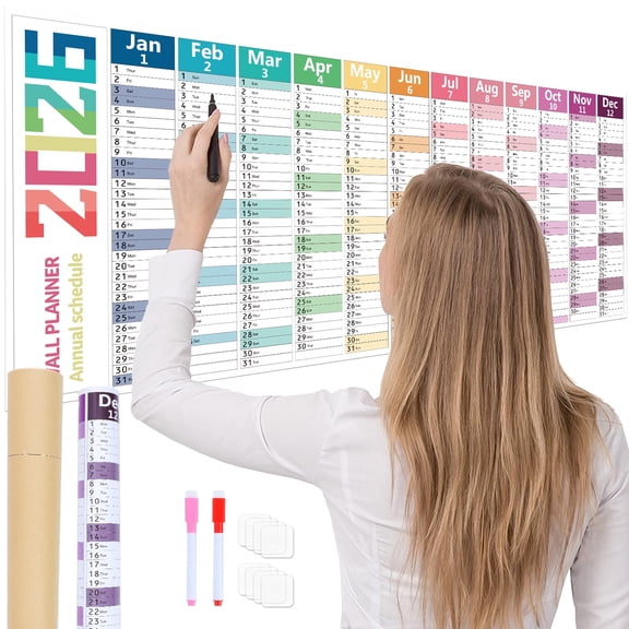 LOVIMAG Large Dry Erase Calendar for Wall – Yearly Wall Calendar , 2026 Calendar 12-Month Undated Blank Calendar Planner for Office, Classroom, Home