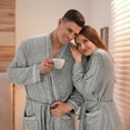 thumbnail image 3 of Catalonia Women's Towel Bathrobes, Lightweight Cotton Waffle Full-Length Cloth Robe,Soft Absorbent Robes Home Hotel Spa Long Sleeves Robe,Gray Ash,XL, 3 of 8