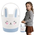 thumbnail image 2 of Personalized Easter Basket - Dienrx Easter Basket, Easter Bunny Baskets with Handle, Baby Gift Baskets, Egg Buckets Gifts Tote Bags Egg Hunt Basket for Kids, Boys, Girls, Toddler, Babies, Infant, 2 of 8