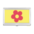 thumbnail image 1 of Red Flower Cartoon Business Card Holder Case Pocket Box Wallet, 1 of 3