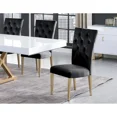 thumbnail image 2 of Velvet Tufted Dining Chair Set of 4, Modern Dining Room Upholstered Chairs, Gold Accent Legs, Black, 2 of 4