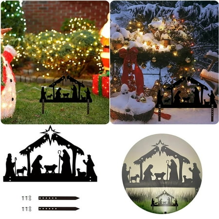 

Hand Collectable Christmas Scene For Christmas Indoor Ornament Sets Scene Table Decoration Hangs The Of In Silhouettes Is A Christmas Eve Metal Craft Ornament Garden Sculpture