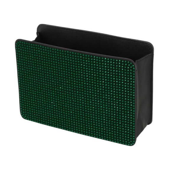 Unique Bargains Car Trash Can Portable Seat Back Trash Bin Green 1 Pc 7.9" Length 2.8" Width 5.5" Height Faux Leather