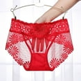 thumbnail image 4 of Panties for Women,Elegant Lace Thong Underwear For Women Bikini Brief Lingerie Apparel,Womens Underwear,Red,L, 4 of 5