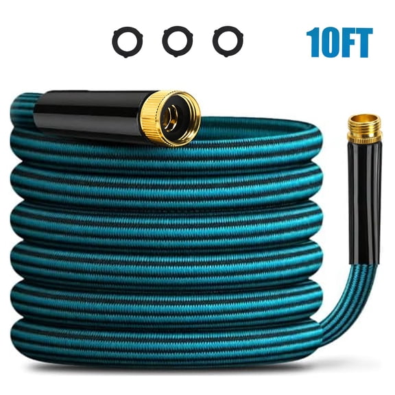 Heavy Duty Garden Hose, 10 FT Flexible PVC Water Hose, Kink-Resistant, Leak-Resistant with 3/4" GHT Fittings
