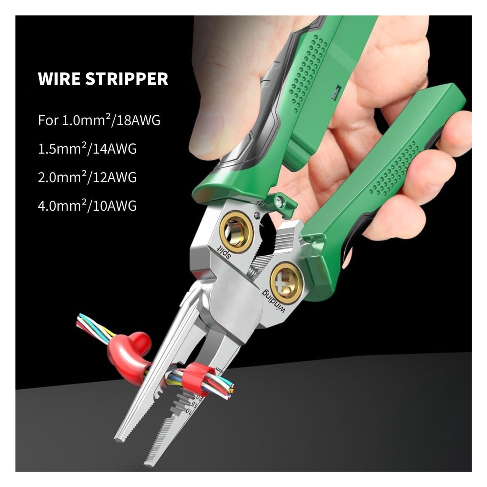 8-in-1 Wire Crimper Stripper with Voltage Detector & Dual Alarms - Heavy Duty 12-250V AC/DC Tester for Hot/Neutral Wires - Electrician, HVAC, Car Repair Tool