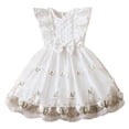 thumbnail image 2 of SonxaHe Infant Girl Elegant Dress Flutter Sleeve Embroidery Evening Gown Kids Stylish Birthday Celebration Dresses White,Size 9-12 M, 2 of 8