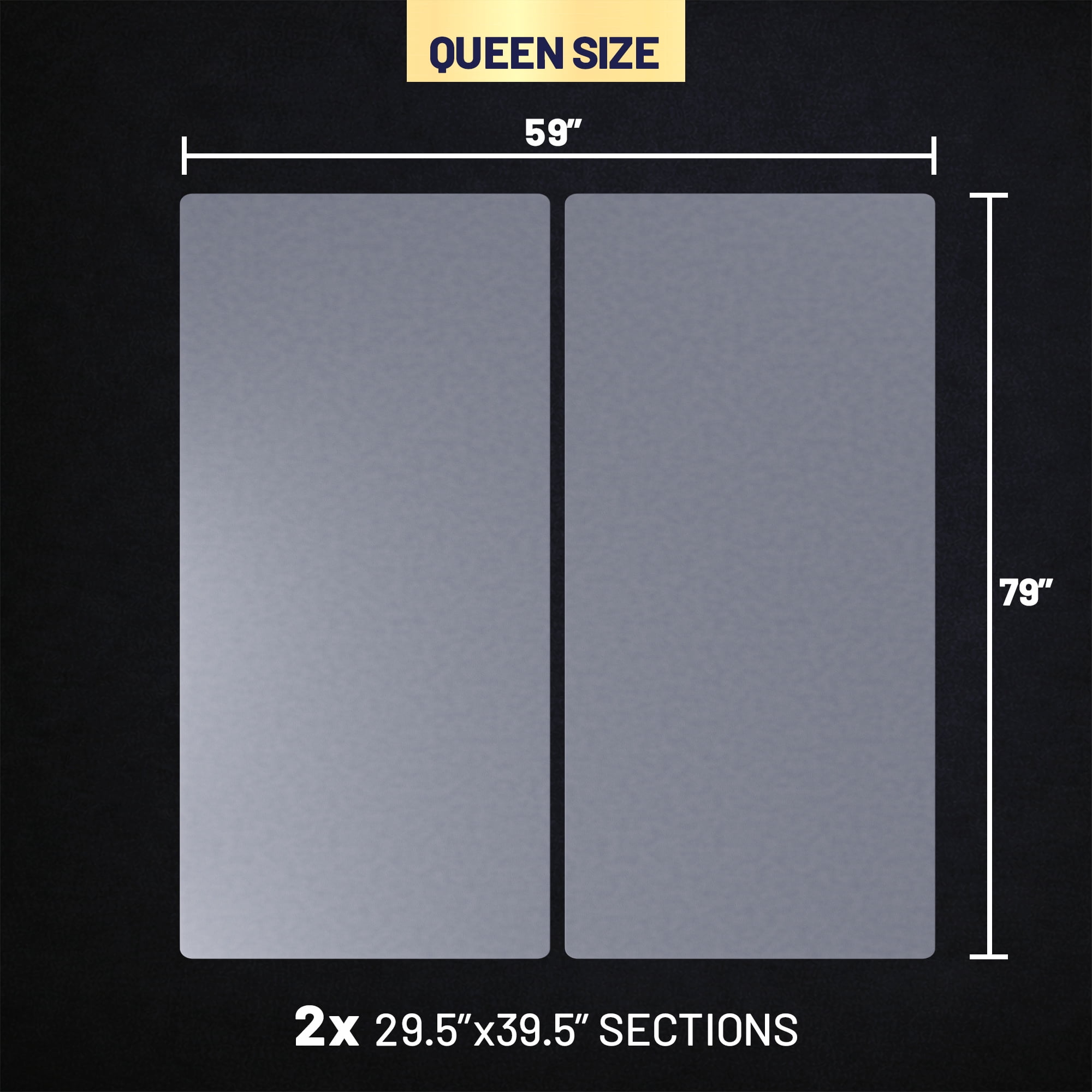 Continental Sleep, Premium 38mm Solid Surface Wood Bunkie Board Queen Size Bed Frames, 2-Piece Under Mattress Support Board, Fabric Ventilation Cover, Replaces Wooden Slats or Box Spring
