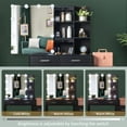 thumbnail image 6 of Algherohein Modern Vanity Makeup Table Set with 5 Drawer Lighted Mirror Bedroom，Black, 6 of 9