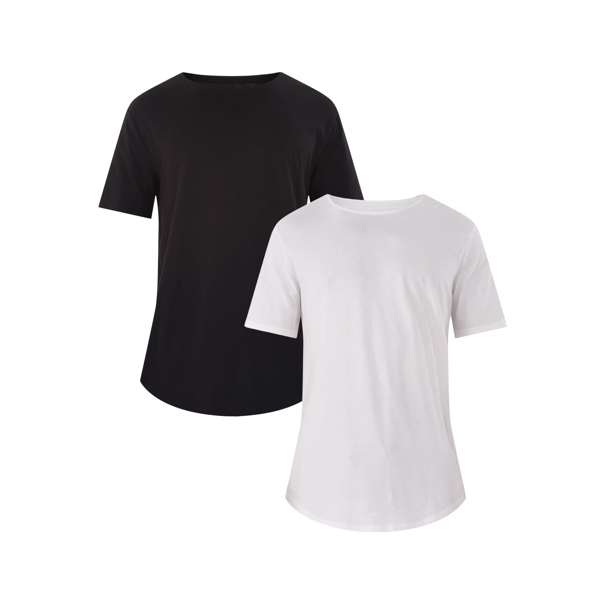 No Boundaries Men's & Big Men's Longline Curved Hem Elongated Tee Shirt, 2-Pack, Sizes XS-5XL