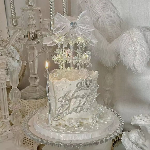 Cake Decoration Dream Merry Go Round Transparent Multicolorred Birthday Festival Cake Plug In Card