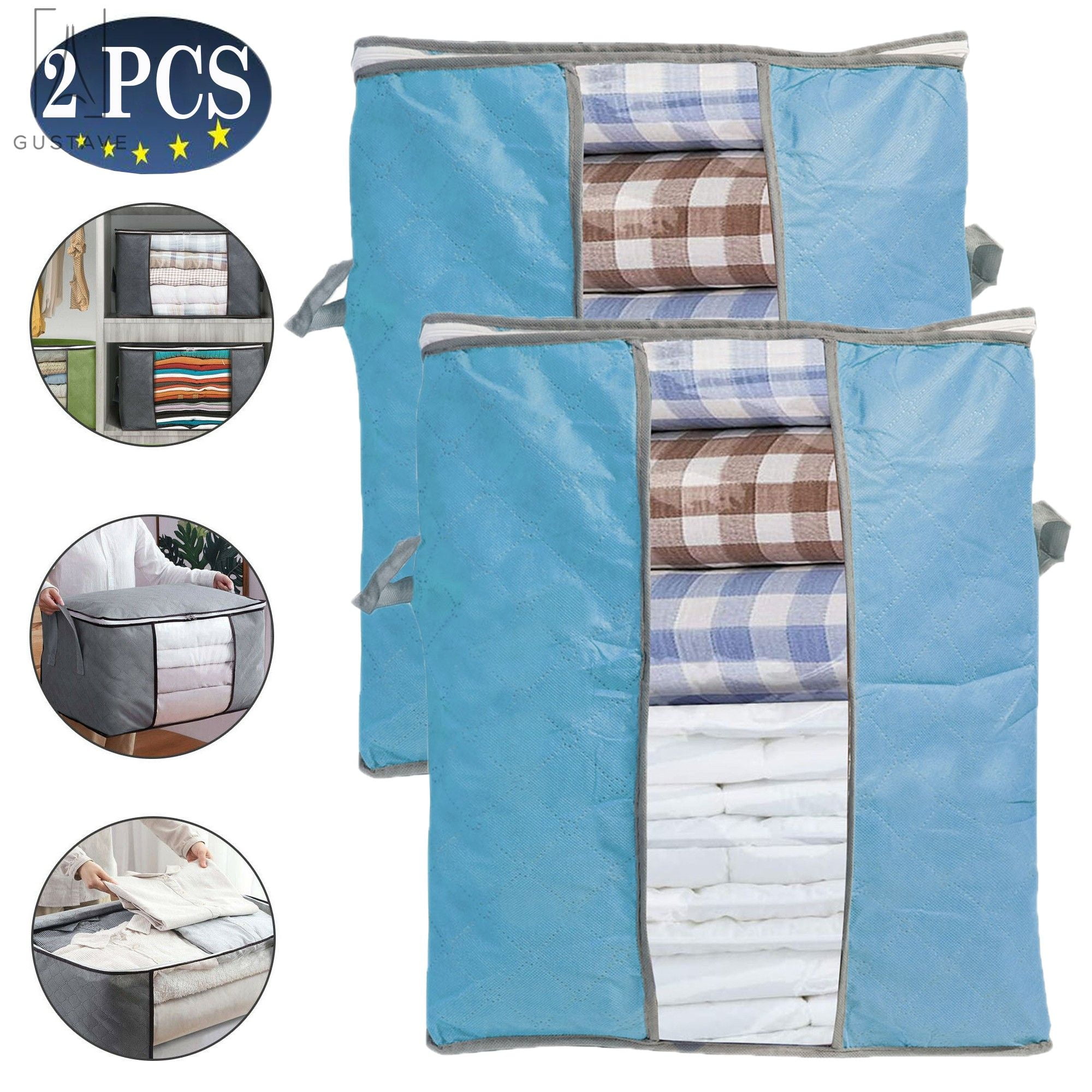 GustaveDesign 2PCS Foldable Storage Bag, Large Capacity Waterproof Anti