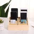 thumbnail image 1 of Becaristey Mobile Phone Organizer - Clear Texture Light And Convenient Large Capacity Stable And Thick Wooden Storage Box 12 squares 1Set, 1 of 6