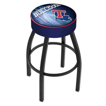 25" L8B1 - 4" Louisiana Tech Cushion Seat with Black Wrinkle Base Swivel Bar Stool by Holland Bar Stool Company