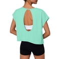 thumbnail image 2 of Livrdious Womens Short Sleeve Workout Shirts Open Back Tops Loose Fit Casual Yoga Athletic Gym Tee with Cutout, Oversized Activewear, 2 of 6
