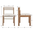 thumbnail image 7 of Guyou Farmhouse Dining Chair Set of 2, Linen Upholstered Kitchen Chair with Adjustable Back, Wooden Armless Accent Side Chair, Beige, 7 of 7