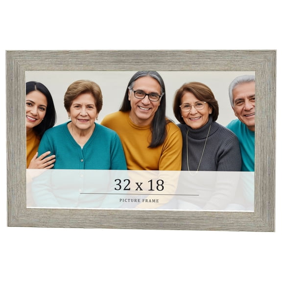 32x18 Frame Grey Real Wood Picture Frame Width 1.5 Inches | Interior Frame Depth 0.5 Inches | Barn
