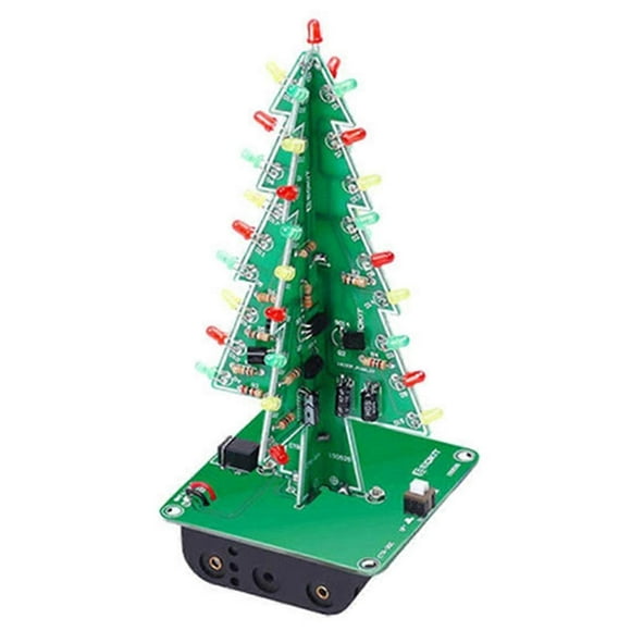 DIY Christmas Tree LED Kit - Flashing Lights Circuit Kit for Festive Electronic Fun Three Colors