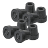 Sky Med 1/2" Shaft Small Base Quad Cane Replacement Rubber Tip Black 8 Counts