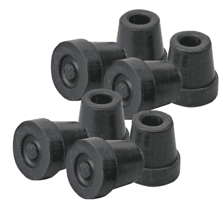 Sky Med 1/2" Shaft Small Base Quad Cane Replacement Rubber Tip Black 8 Counts