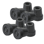 SkyMed 5/8" Shaft Large Base Quad Cane Replacement Rubber Tip Black 8 CT