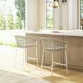 thumbnail image 3 of Maiden 27" Patio Counter Stool , Beige , Outdoor Chair Of 2 Stool, - Weather- Furniture, 3 of 5