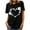 Black, variant on Patlollav Women Tees Under $10,Women's St. Patrick'S Day T-Shirt Four Leaf Clover Heart Print Round Neck Short Sleeve Casual Tops