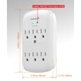 thumbnail image 6 of Fosmon 6-Outlet Power Strip Surge Protector 1200 Joules (2 Packs), Wall Mount Adapter Tap, Multi-Plug Outlet Wall Charger Extender, Charging Station, ETL Listed for Home, Dorm Room & Office - White, 6 of 7