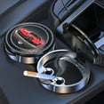 thumbnail image 3 of Yulucky Ashtray Metal Car Ashtray with One-Button Open Lid Inner Compartment Smokeless Ash Container Multifunctional Storage Car Electronics|Metal,A, 3 of 8