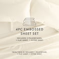 thumbnail image 4 of Noble Linens 4 Piece Ivory Chevron Embossed Bed Sheet Set, Full, 4 of 12